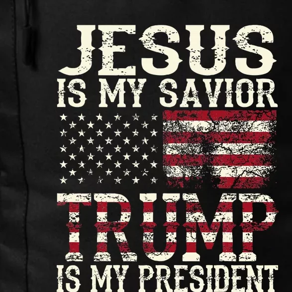 American Jesus Is My Savior Trump Is My President Daily Commute Backpack