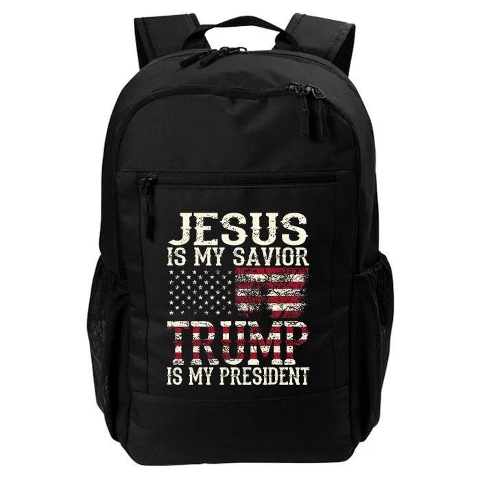 American Jesus Is My Savior Trump Is My President Daily Commute Backpack