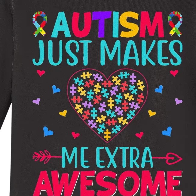 Autism Just Makes Me Extra Awesome ASD Autism Warriors Baby Long Sleeve Bodysuit