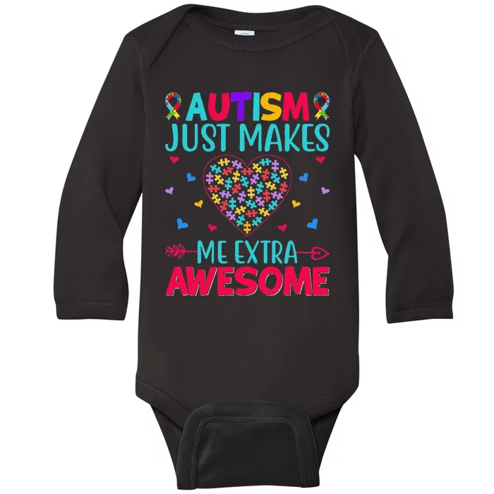 Autism Just Makes Me Extra Awesome ASD Autism Warriors Baby Long Sleeve Bodysuit