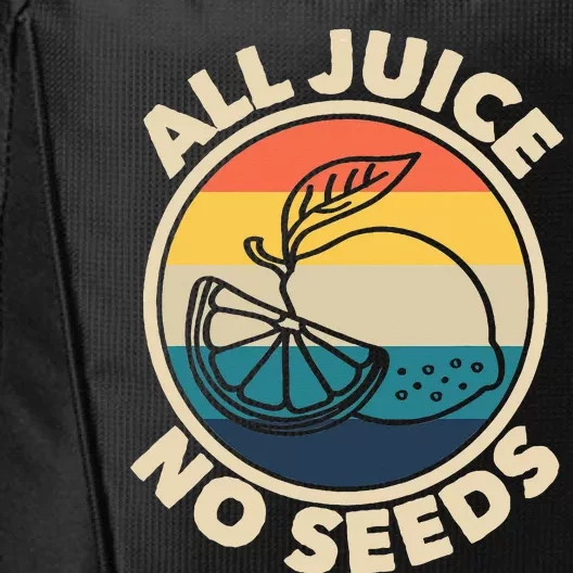 All Juice No Seeds Lemon Retro Funny Vasectomy City Backpack