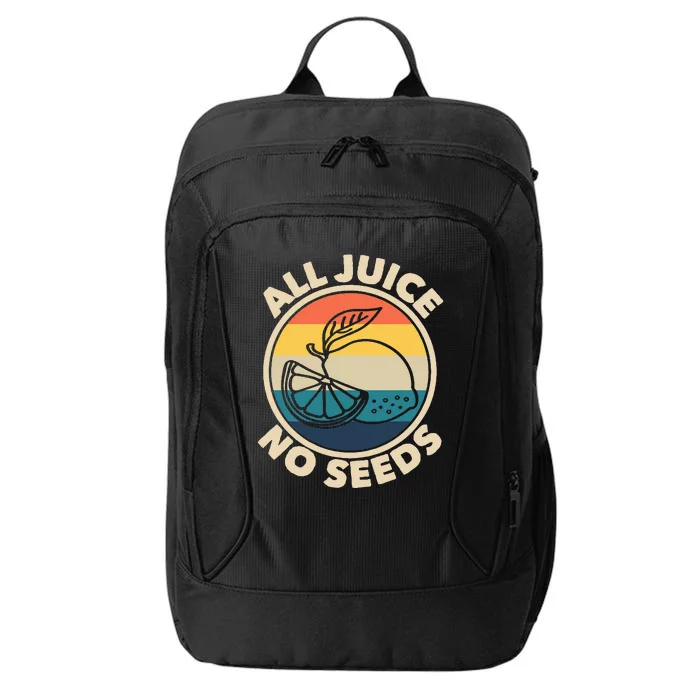 All Juice No Seeds Lemon Retro Funny Vasectomy City Backpack