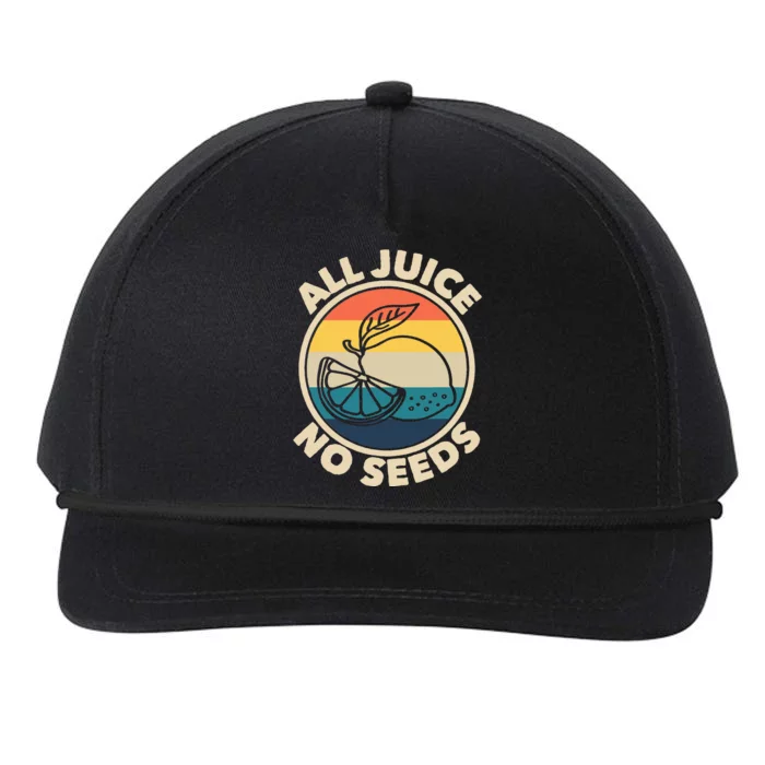 All Juice No Seeds Lemon Retro Funny Vasectomy Snapback Five-Panel Rope Hat