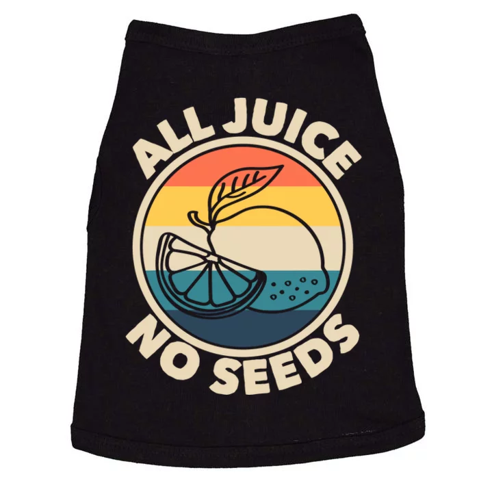 All Juice No Seeds Lemon Retro Funny Vasectomy Gift Doggie Tank