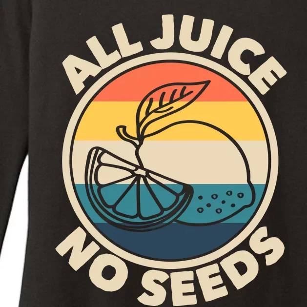 All Juice No Seeds Lemon Retro Funny Vasectomy Gift Womens CVC Long Sleeve Shirt