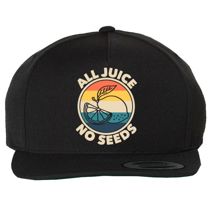 All Juice No Seeds Lemon Retro Funny Vasectomy Gift Wool Snapback Cap