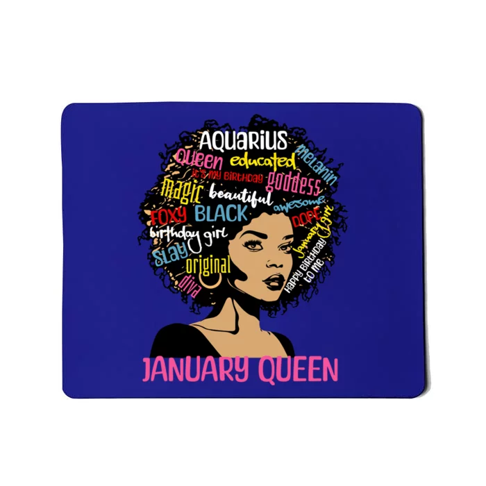 Aquarius January Queen Melanin Black Birthday Great Gift Mousepad