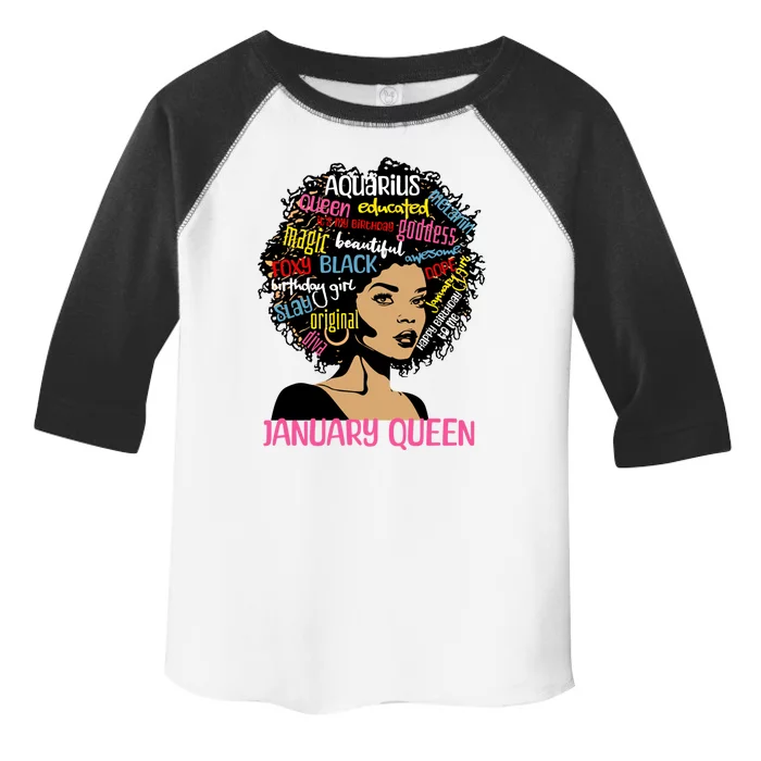 Aquarius January Queen Melanin Black Birthday Great Gift Toddler Fine Jersey T-Shirt