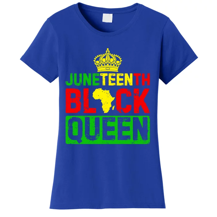 Afro Juneteenth Queen Mom Matching Black History Gift Women's T-Shirt