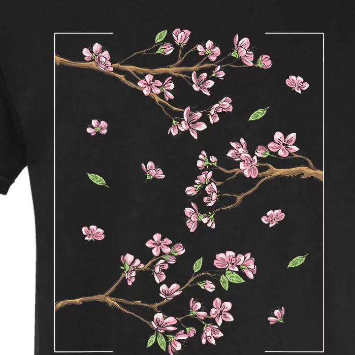 Aesthetic Japanese Style Cherry Blossom Tree Sakura Garment-Dyed Heavyweight T-Shirt