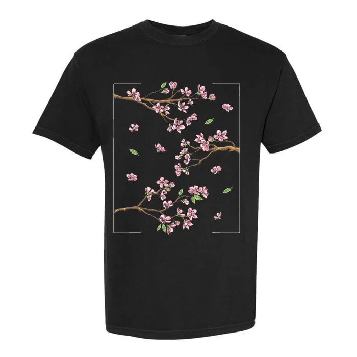 Aesthetic Japanese Style Cherry Blossom Tree Sakura Garment-Dyed Heavyweight T-Shirt