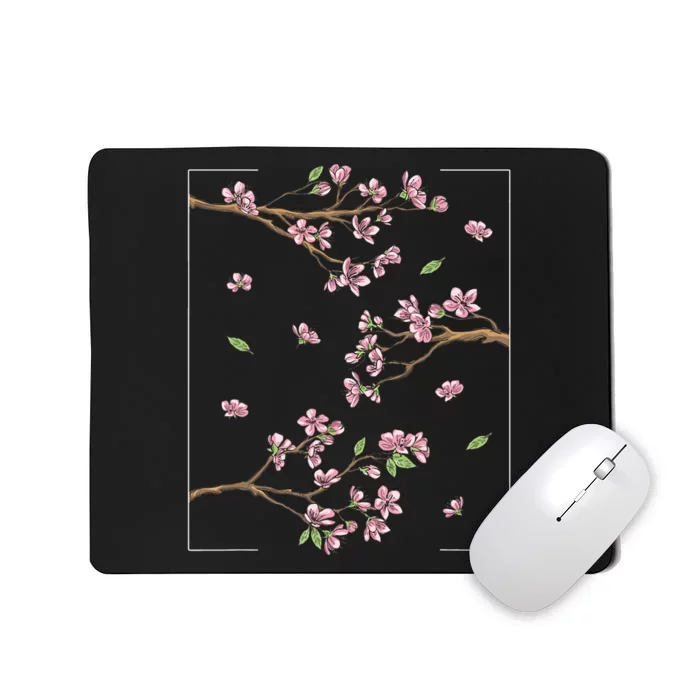 Aesthetic Japanese Style Cherry Blossom Tree Sakura Mousepad