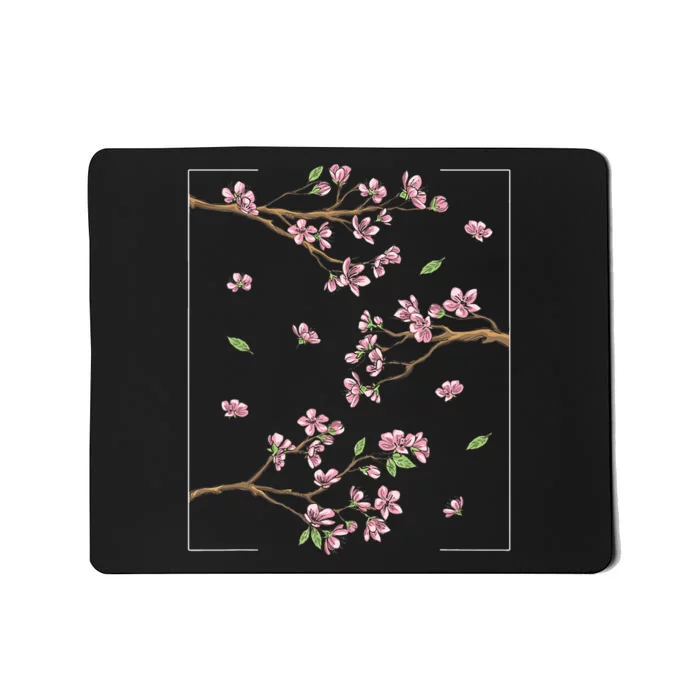 Aesthetic Japanese Style Cherry Blossom Tree Sakura Mousepad