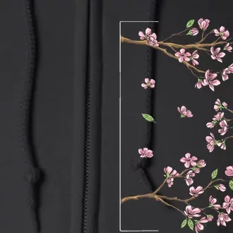 Aesthetic Japanese Style Cherry Blossom Tree Sakura Full Zip Hoodie