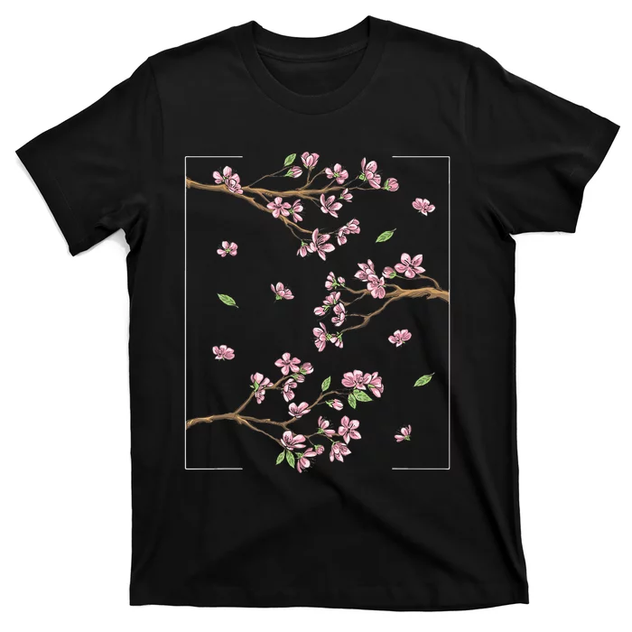 Aesthetic Japanese Style Cherry Blossom Tree Sakura T-Shirt