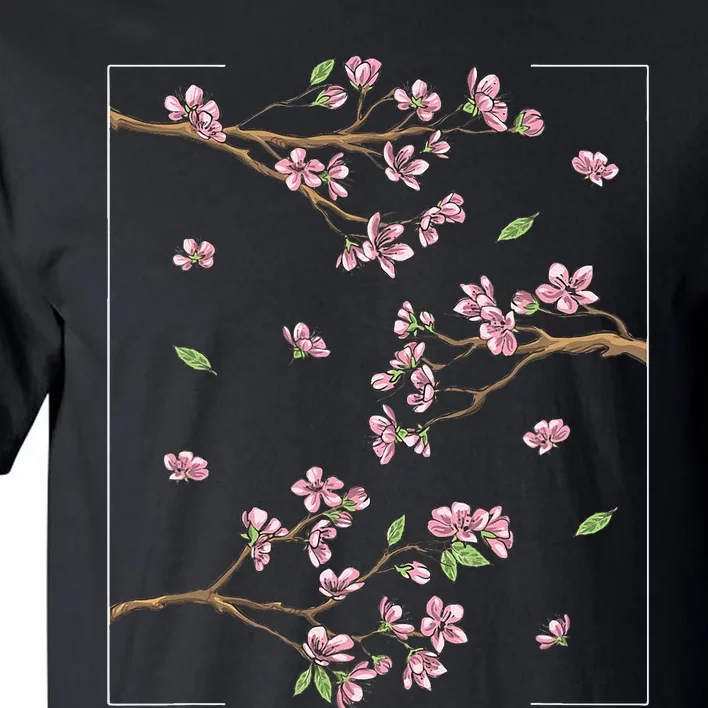 Aesthetic Japanese Style Cherry Blossom Tree Sakura Tall T-Shirt