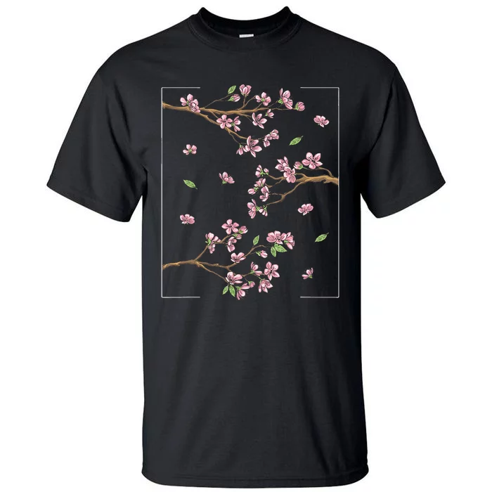 Aesthetic Japanese Style Cherry Blossom Tree Sakura Tall T-Shirt