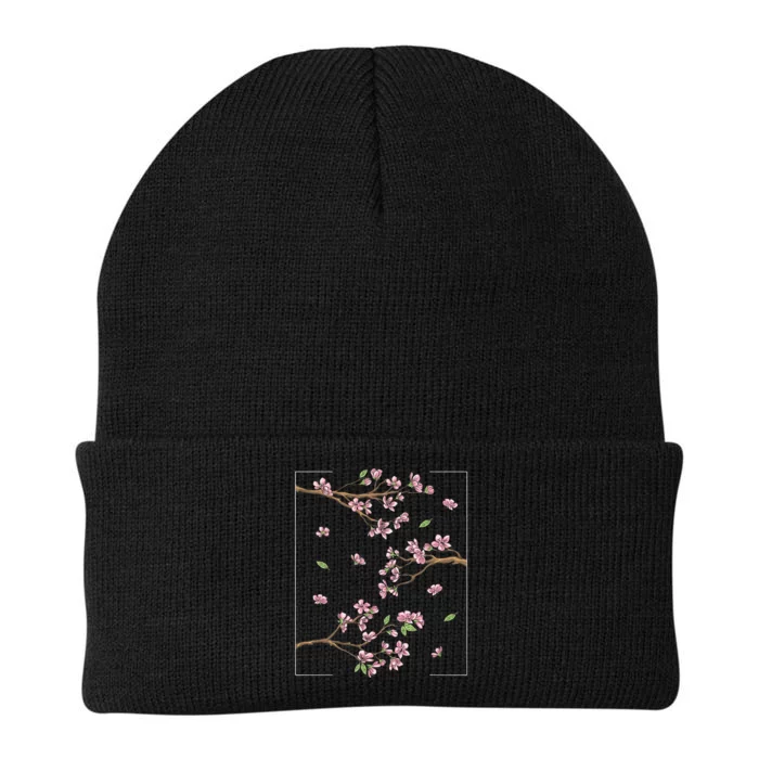 Aesthetic Japanese Style Cherry Blossom Tree Sakura Knit Cap Winter Beanie