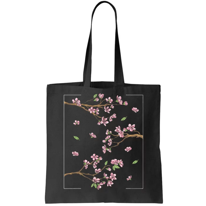 Aesthetic Japanese Style Cherry Blossom Tree Sakura Tote Bag