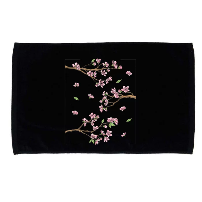 Aesthetic Japanese Style Cherry Blossom Tree Sakura Microfiber Hand Towel