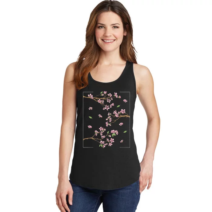 Aesthetic Japanese Style Cherry Blossom Tree Sakura Ladies Essential Tank