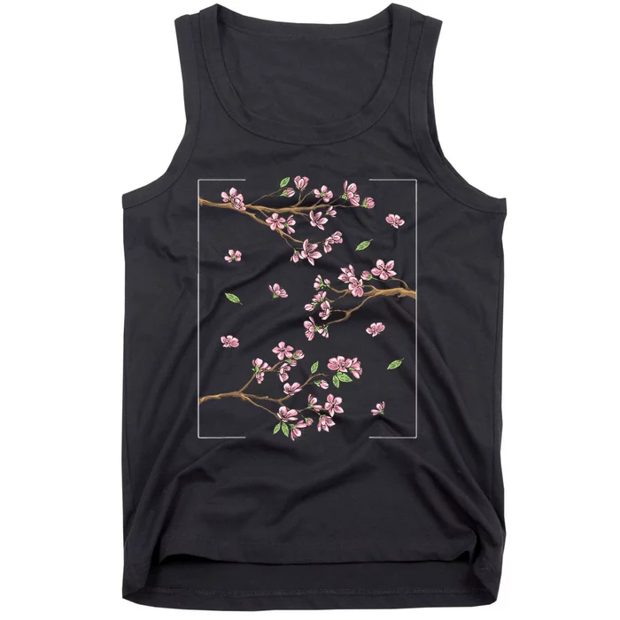 Aesthetic Japanese Style Cherry Blossom Tree Sakura Tank Top