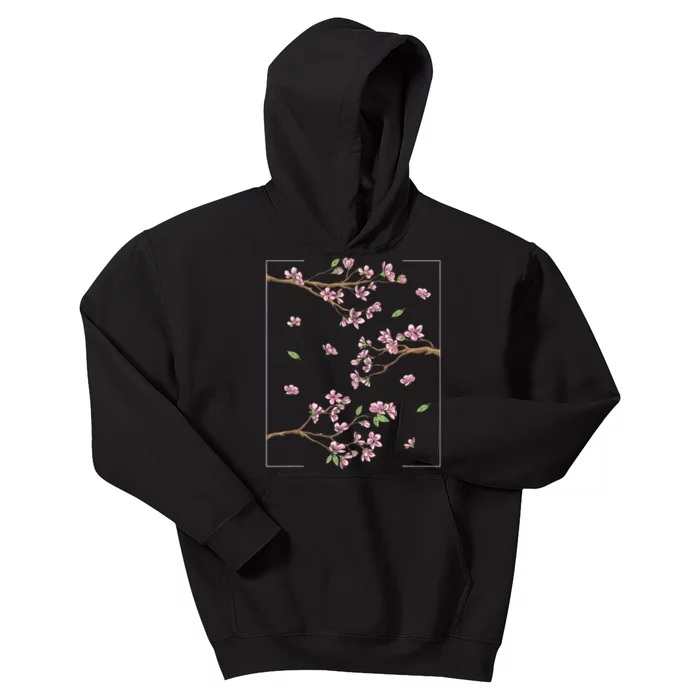 Aesthetic Japanese Style Cherry Blossom Tree Sakura Kids Hoodie