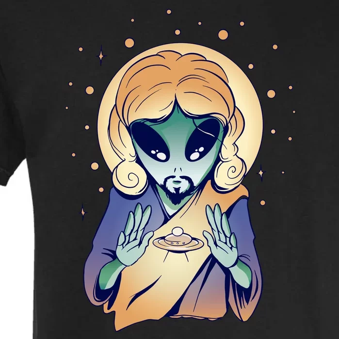 Alien Jesus Space Funny Garment-Dyed Heavyweight T-Shirt