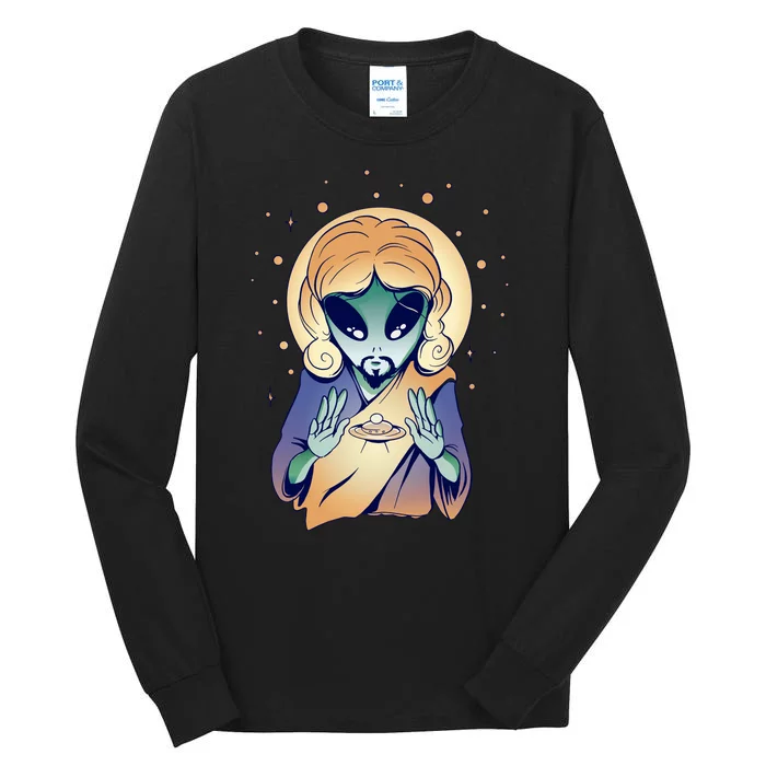 Alien Jesus Space Funny Tall Long Sleeve T-Shirt