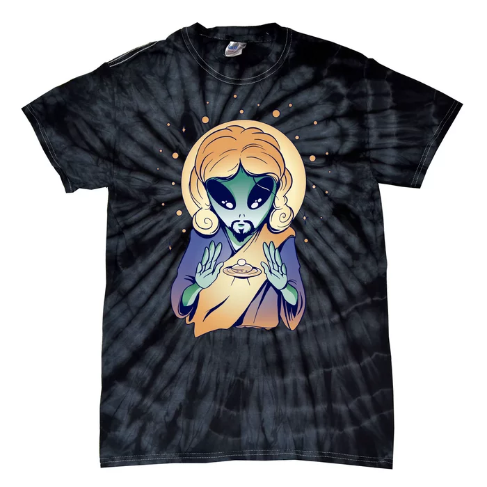 Alien Jesus Space Funny Tie-Dye T-Shirt