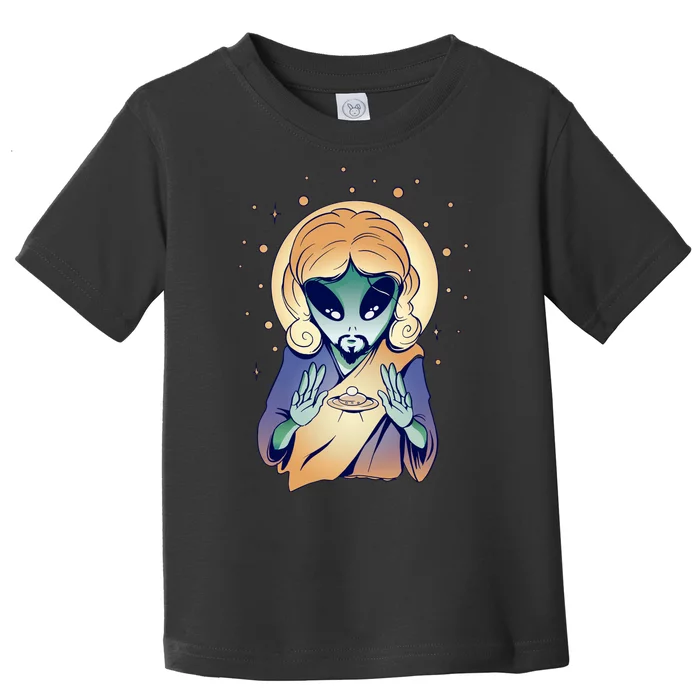 Alien Jesus Space Funny Toddler T-Shirt