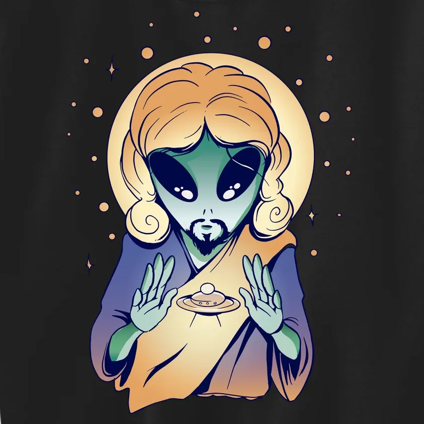 Alien Jesus Space Funny Kids Sweatshirt