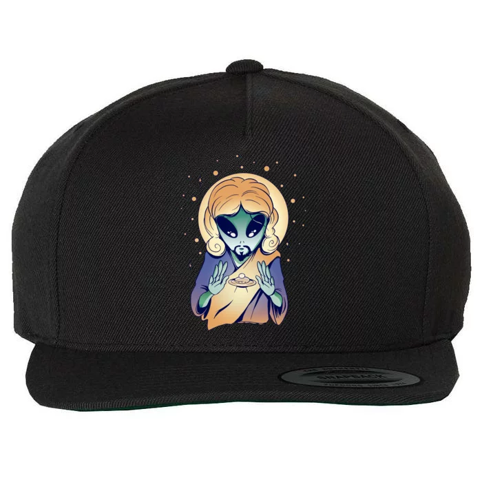 Alien Jesus Space Funny Wool Snapback Cap