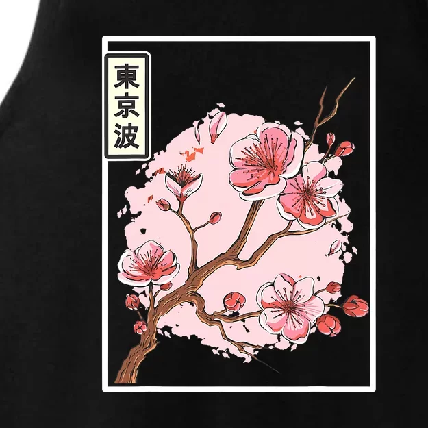 Aesthetic Japanese Style Cherry Blossom Tree Sakura Japan Ladies Tri-Blend Wicking Tank