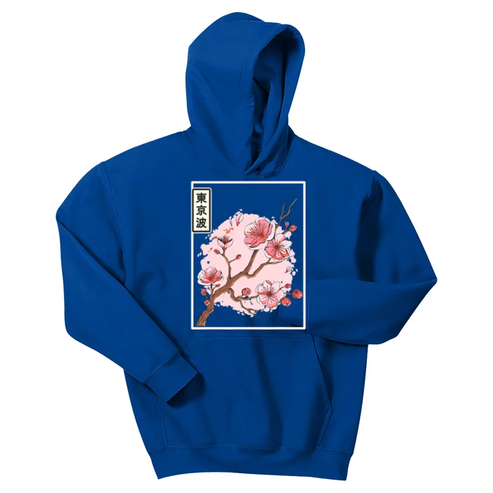 Aesthetic Japanese Style Cherry Blossom Tree Sakura Japan Kids Hoodie