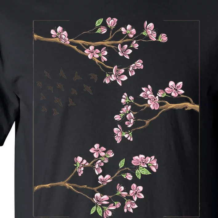 Aesthetic Japanese Style Cherry Blossom Tree Sakura Japan Tall T-Shirt