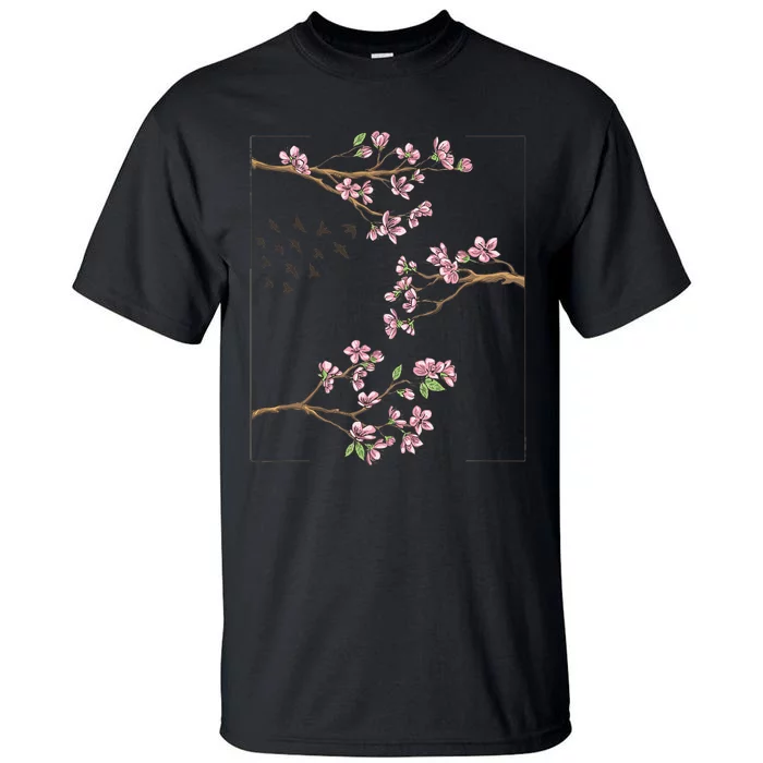 Aesthetic Japanese Style Cherry Blossom Tree Sakura Japan Tall T-Shirt