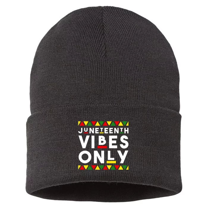 Awesome Juneteenth Shirt Juneteenth Vibes Only Independence Sustainable Knit Beanie