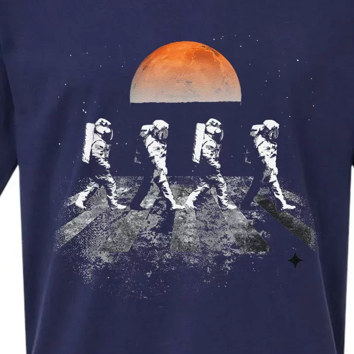 Astronauts Journey To Mars Astronauts In Walking In Space Sueded Cloud Jersey T-Shirt