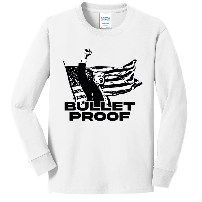 Alex Jones Trump Bulletproof Kids Long Sleeve Shirt