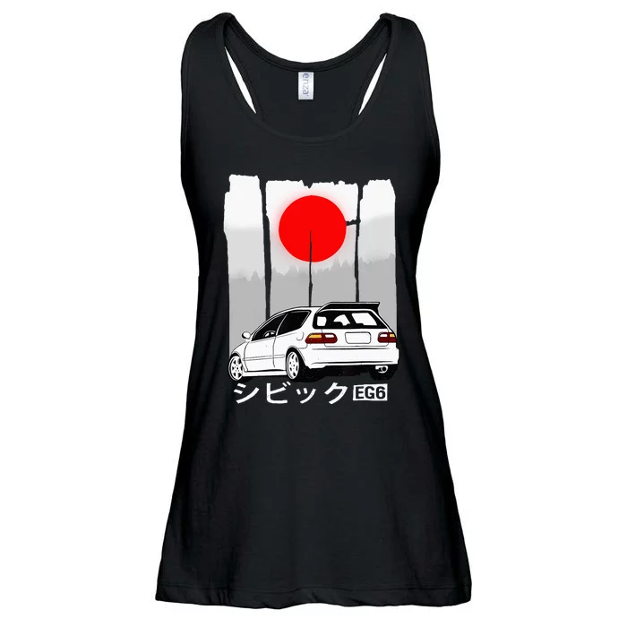 Automotive Jdm Vintage Hatch Civic Eg6 Ladies Essential Flowy Tank