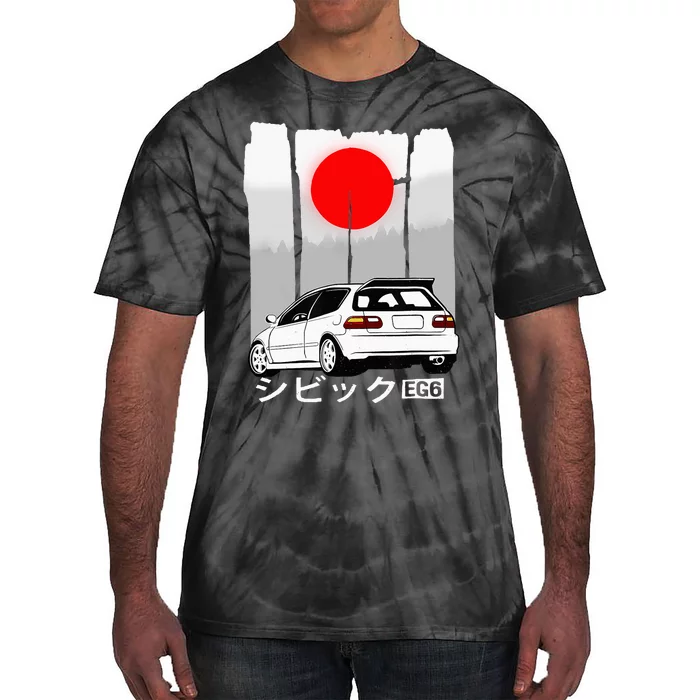 Automotive Jdm Vintage Hatch Civic Eg6 Tie-Dye T-Shirt