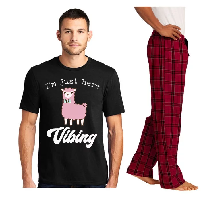 Alpaca Just Vibing Meme Cute Llama Lovers Fun Gift Pajama Set