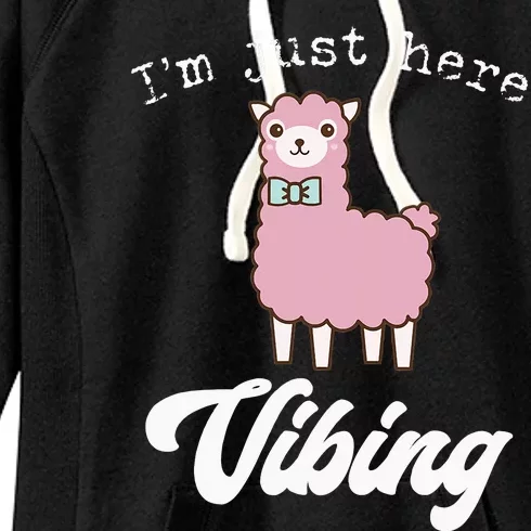 Alpaca Just Vibing Meme Cute Llama Lovers Fun Gift Women's Fleece Hoodie