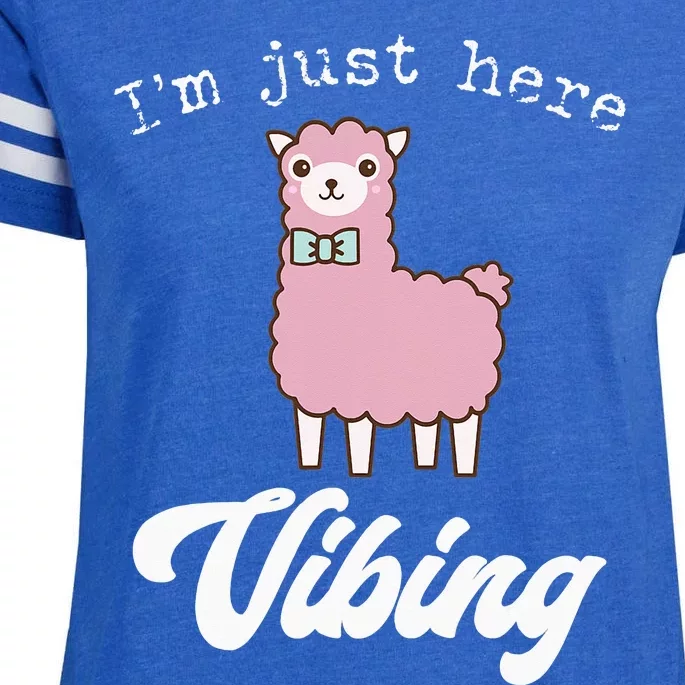 Alpaca Just Vibing Meme Cute Llama Lovers Fun Gift Enza Ladies Jersey Football T-Shirt