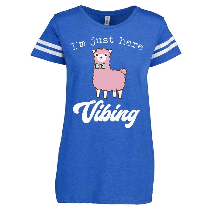 Alpaca Just Vibing Meme Cute Llama Lovers Fun Gift Enza Ladies Jersey Football T-Shirt