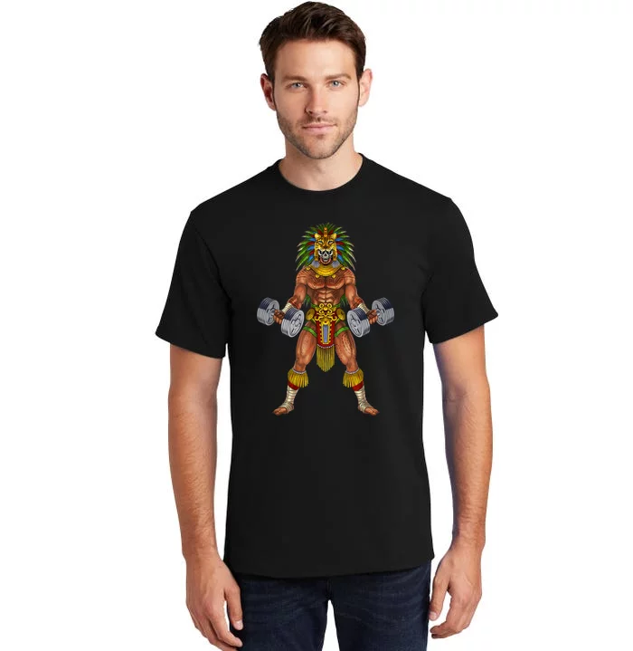 Aztec Jaguar Warrior Bodybuilding Gym Weightlifting Fitness Tall T-Shirt