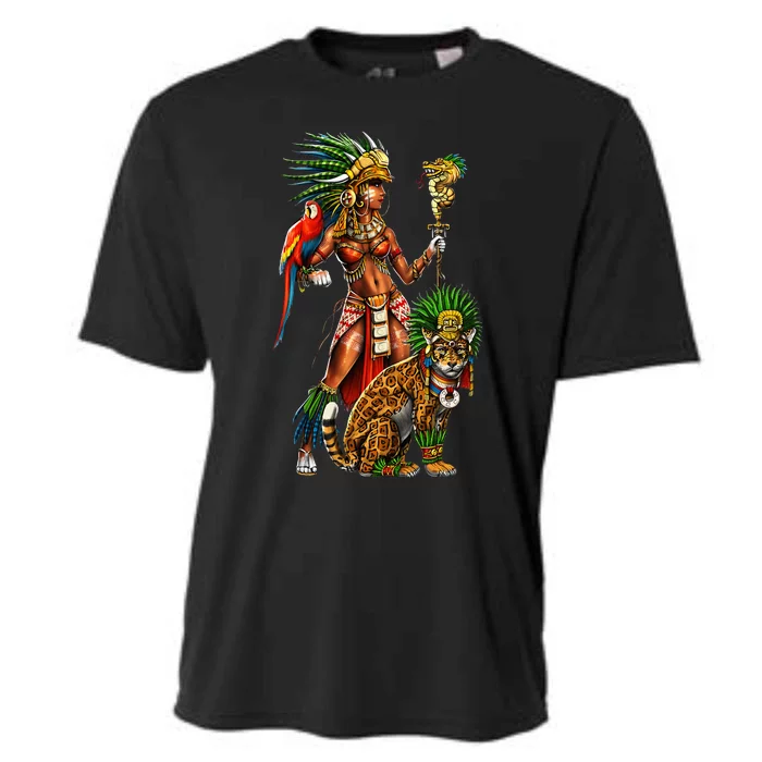 Aztec Jaguar Warrior Ancient Mayan Goddess Cooling Performance Crew T-Shirt