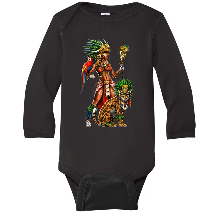 Aztec Jaguar Warrior Ancient Mayan Goddess Baby Long Sleeve Bodysuit