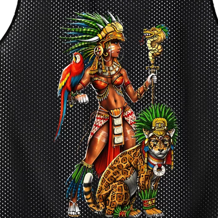 Aztec Jaguar Warrior Ancient Mayan Goddess Mesh Reversible Basketball Jersey Tank